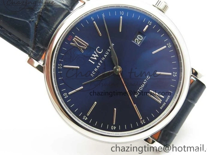 MIROTIME 0419 Portofino Automatic SS FKF 1:1 Best Edition Blue Dial on Blue Leather Strap A Cozy 7133